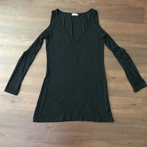 Black Low V neck dress